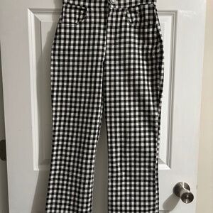 Free People shepherd check pants size XS